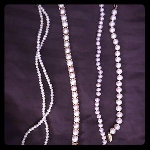 Pearl bracelets and necklace